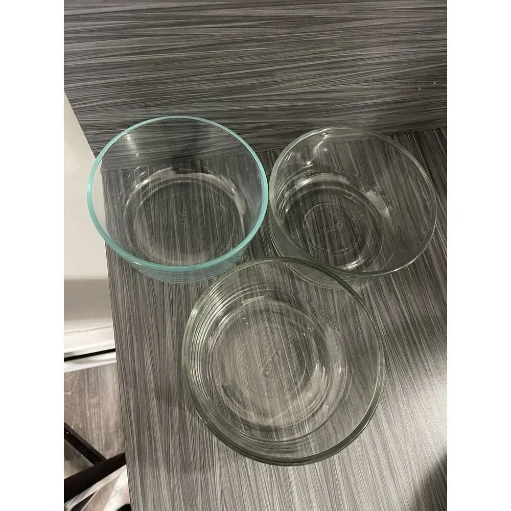 PYREX‎ Mixed Lot ) 3 Clear Mixing Bowls